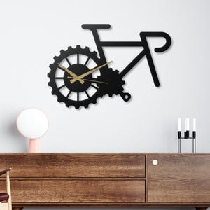 Bicycle Metal Wall Clock, Cycling Wall Art Decor, Gift for Cyclist, Bike Lover Gift, Metal Bike Sign Art, Man Cave Decor, Road Bike Clock