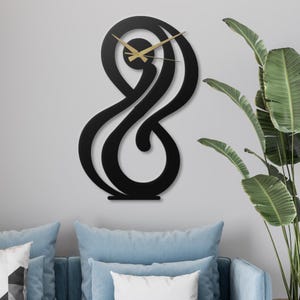 Modern Metal Wall Clock Abstract Wall Art Unique Large Silent Clock for Living Room Office Decor Housewarming Gift Elegant Steel Timepiece
