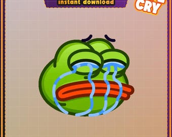 Geanimeerde Pepe Cry-emote: Sad Twitch-streamer, Discord (directe download)