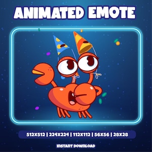 Animowana emotka tańczącego kraba: zabawny alert na Twitchu/Discordu (pobieranie cyfrowe)