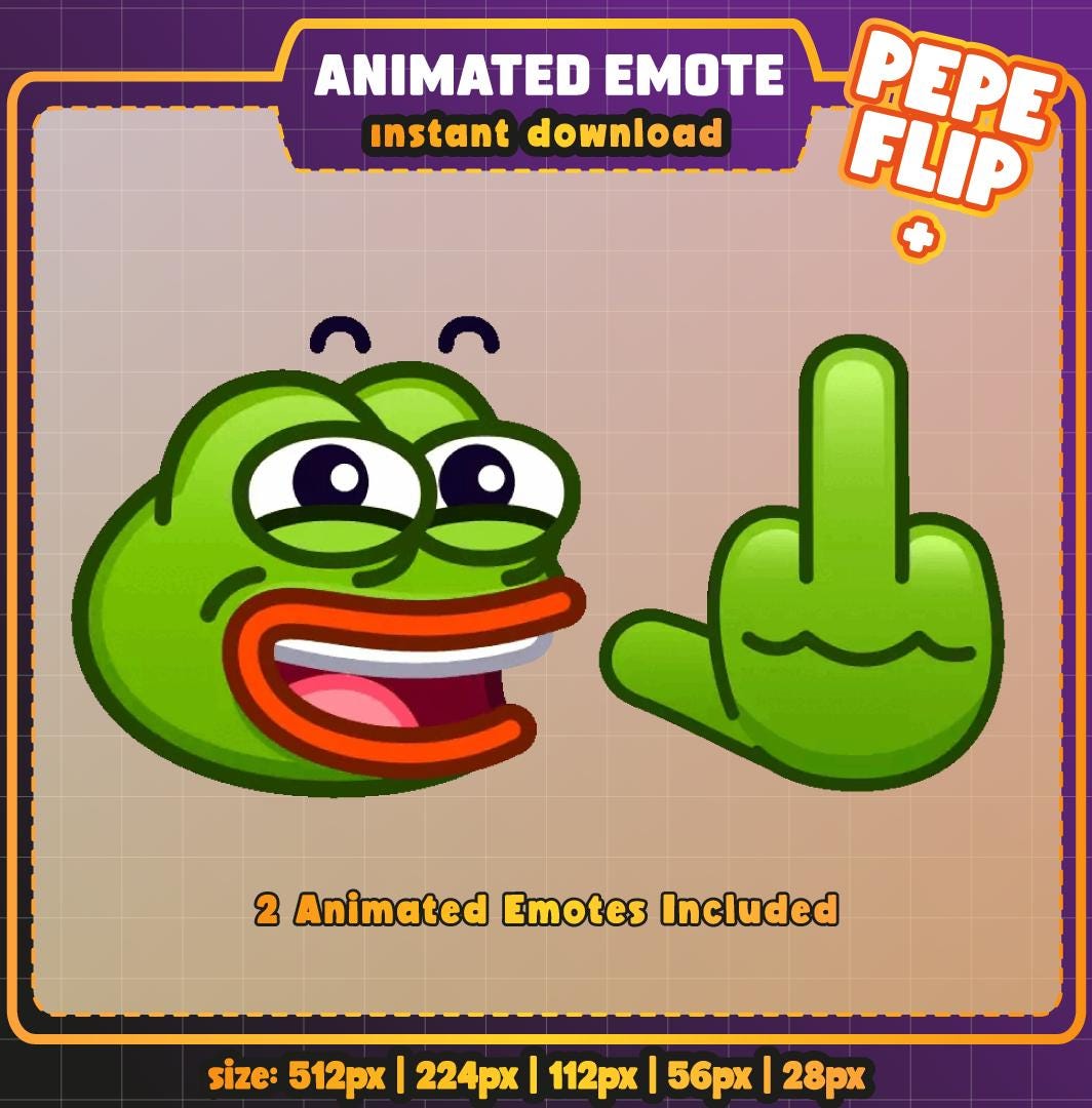Animated 2x Pepe Flip Twitch Emote: Streamer/discord Tool (digital