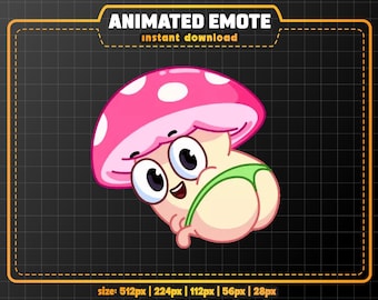 Animated Twerking Mushroom Emote: Funny Twitch/Discord Stream Chat (Instant Download)