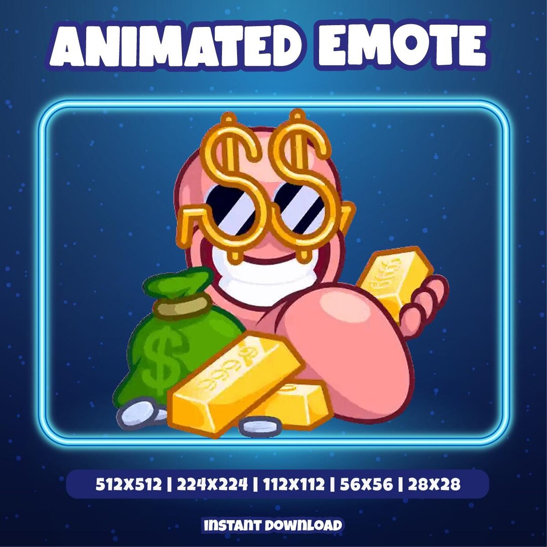 Rich Worm Animated Emote: Twitch/discord Donate GIF (instant Download ...