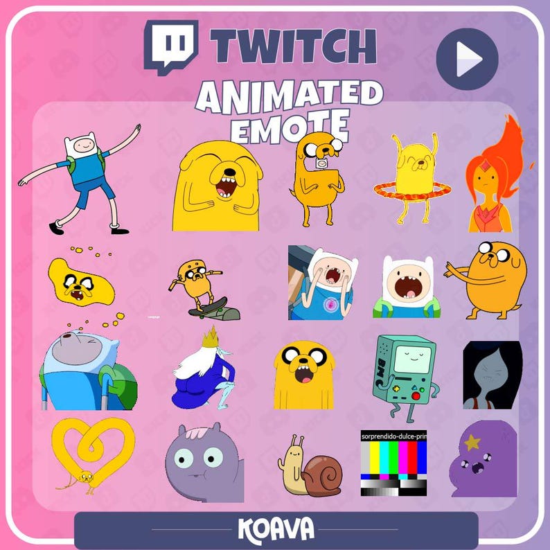Twitch Animated Emotes: Cartoon Mega Pack (20 Emotes) - Instant ...