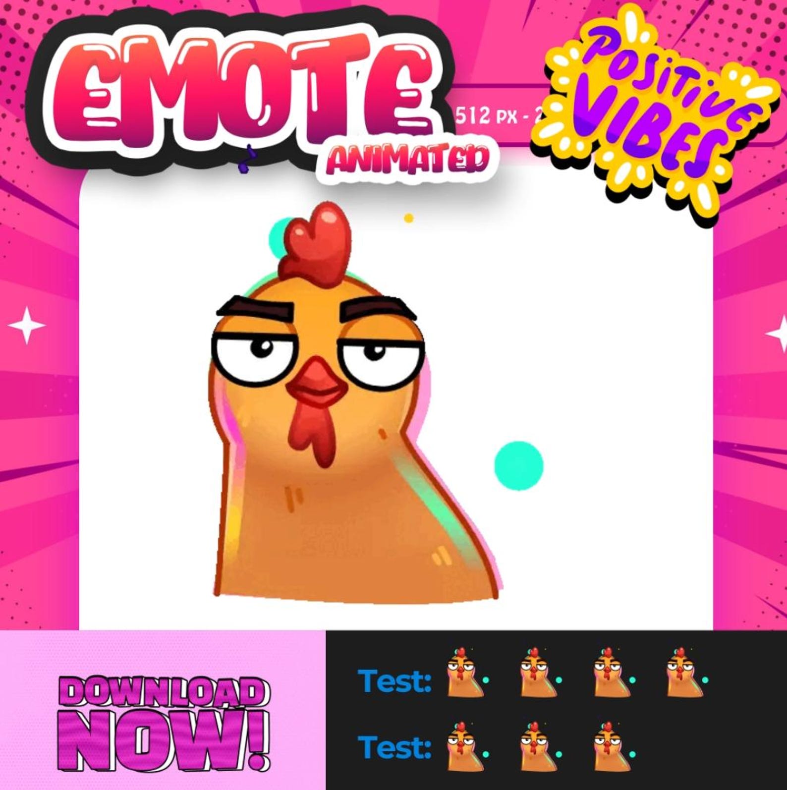 Animated Cute Dancing Chicken / Emote for Streaming / Cartoon Emote ...