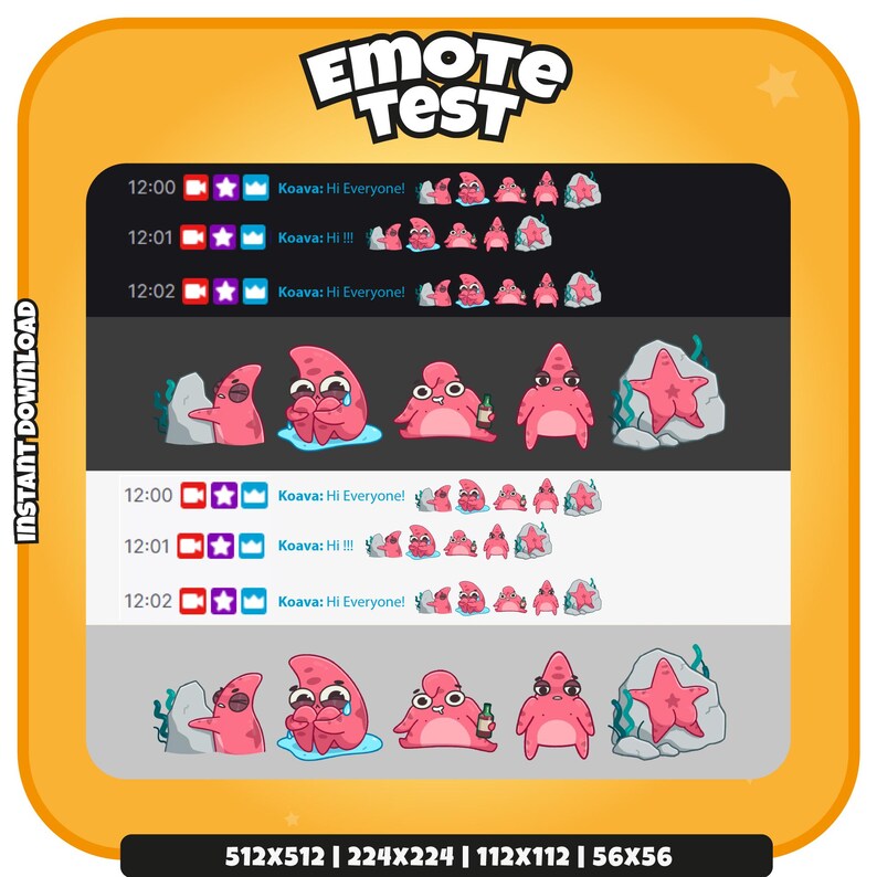 Star Animated Emote Pack: Funny Cartoon Twitch/discord Emotes (instant ...