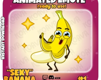 Emote de plátano sexy animado / Twitch y Discord (descarga instantánea)