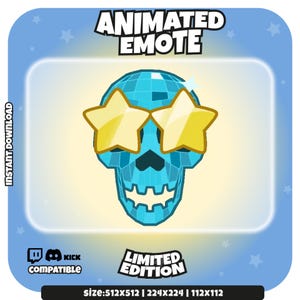 Animated Skull Twitch Emote: Halloween Streamer Art (Instant Download)