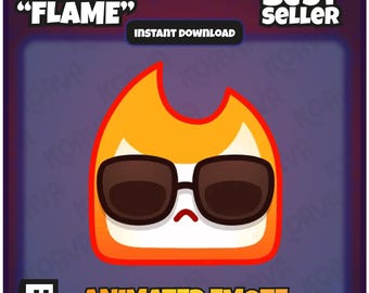 Super Flamme Animiertes Twitch Emote | Sunglasses Fire (Instant Download)