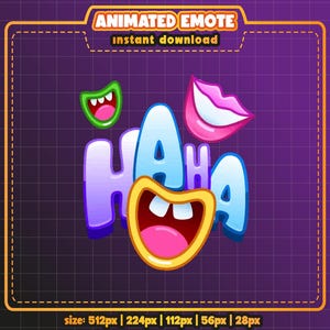 Haha Text Animated Emote | Twitch Discord Kick Emoji | Funny Streaming Chat Sticker