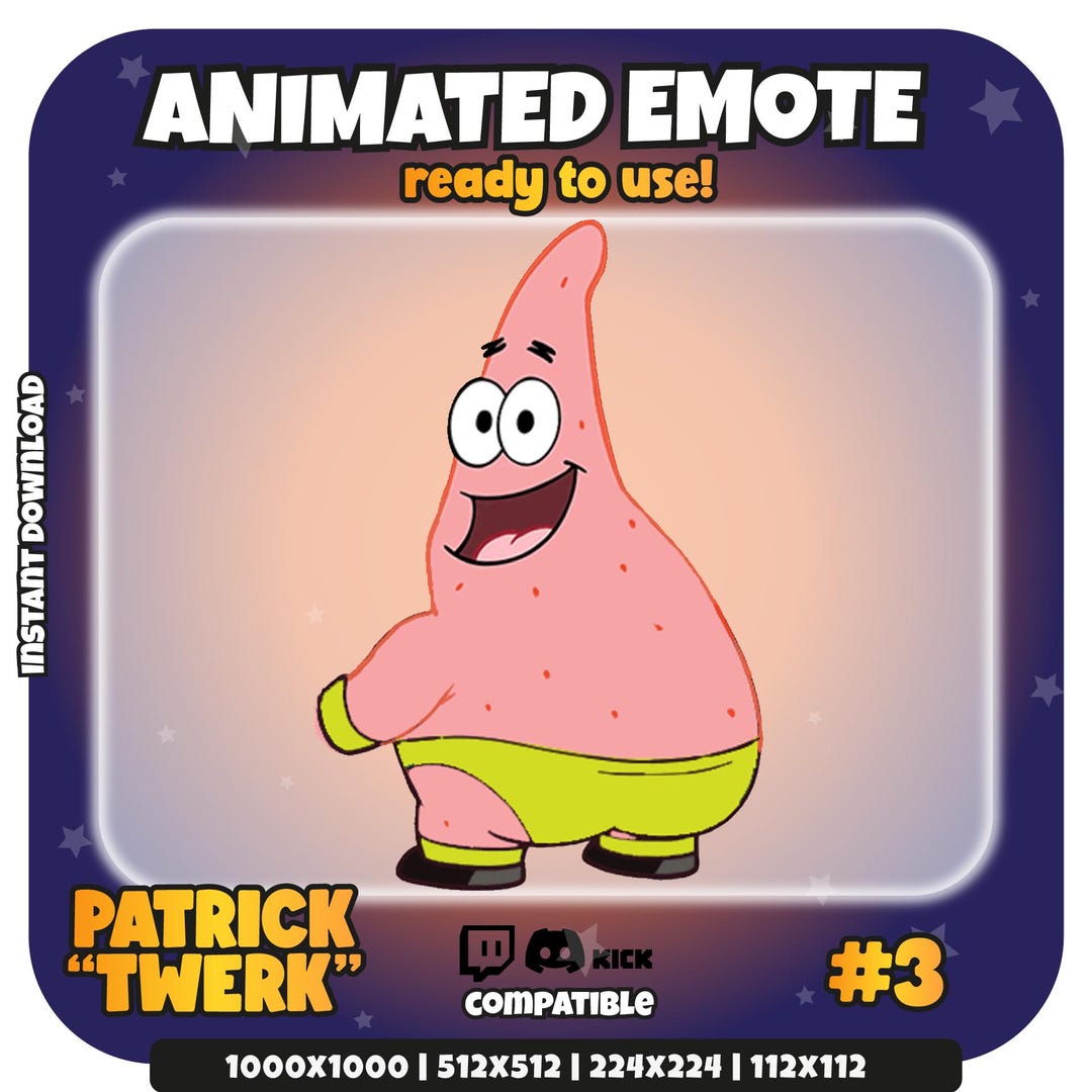 Animated Twerking Patrick Emote for Twitch/discord (instant Download ...