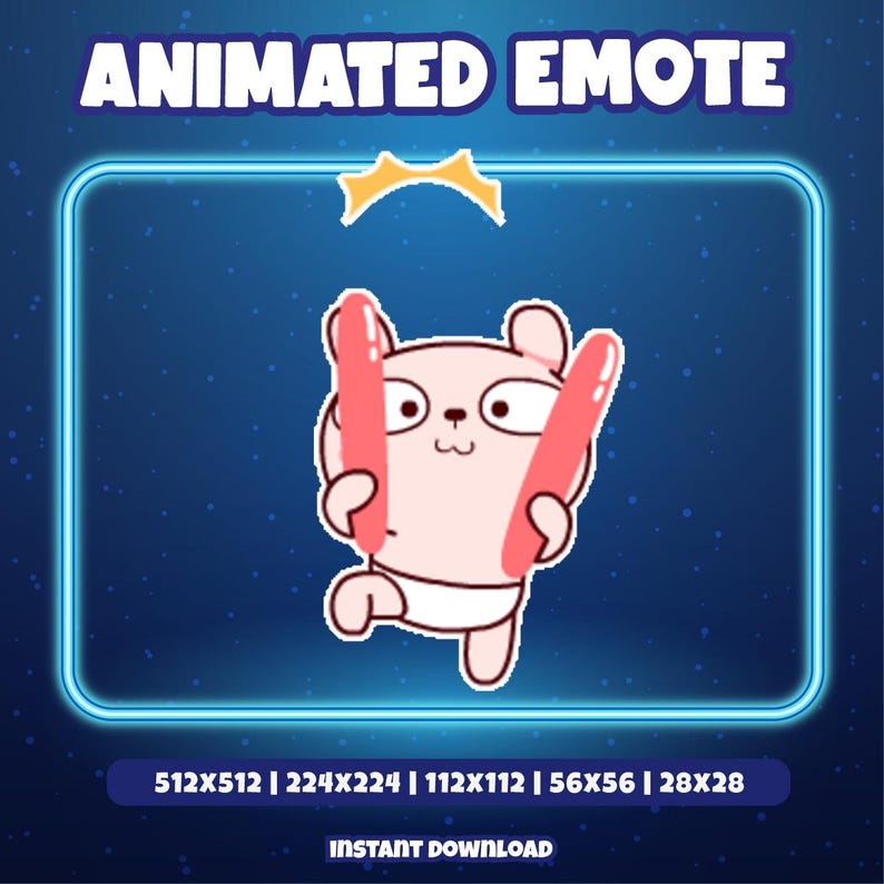 Cute Bear Party Animated Emote – Fun Dancing Bear With Glow Sticks GIF ...