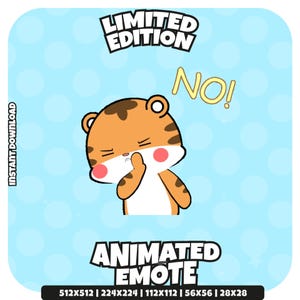 Twitch Animated Emote - No Reaction Tiger | Funny Shame/Reject GIF | Limited Edition