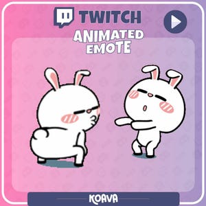 Animated Twerk Bunny Emote: Twitch/Kick Streamer (Instant Download)
