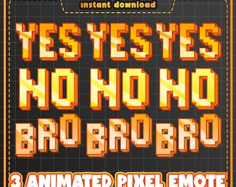 Pixel Animated Emote Pack: Yes No Bro Twitch/discord Reactions - Etsy