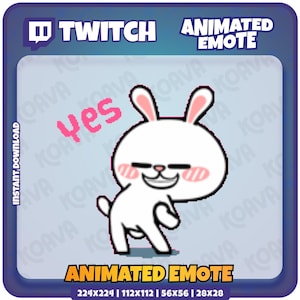 Animated Dance Bunny Twitch Emote: Instant Download