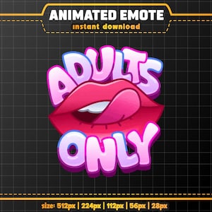 Twitch | Adults Only Animated Emote | Sexy Lips Twitch Emote | Streamer Emote Pack | NSFW Cute Animated Icon | Transparent GIF