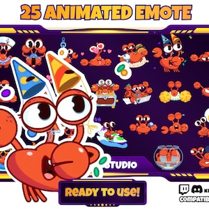 Animowane emotikony Twitch Crabby the Crab: 25 zabawnych nakładek dla streamerów