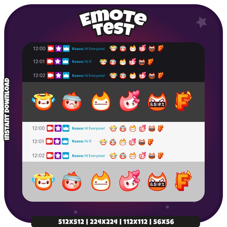 Animated Flame Emote Pack: 30 Fire Twitch/discord Stickers (digital ...