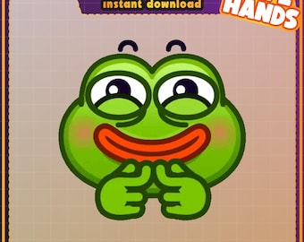 Geanimeerde Pepe Hands Twitch-emote: grappig verdrietig Instant download