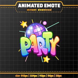 Geanimeerde emote regenboog discobal: Party Celebration Twitch/Discord