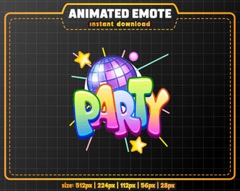 Rainbow Disco Ball Animated Emote: Party Celebration Twitch/Discord