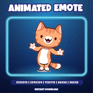Animated Cat Dance Emote: Happy Kitty GIF for Twitch (Instant Download
