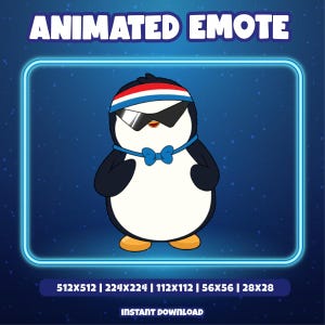 Dancing Penguin Animated Emote – Cool Penguin Dance GIF for Twitch, Discord, YouTube | Funny Stream Emote | Instant Download