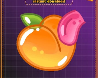 Emote animado de Peach: Emoji lascivo y cachondo / Emote divertido de Twitch y Discord