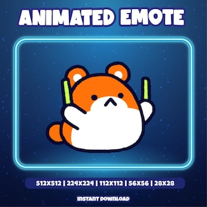 Twitch Party Hamster Animated Emote – Cute Dancing Hamster with Glow Sticks GIF for Twitch, Discord | Fun Stream Emote | Instant Download