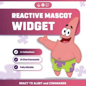 Reactive Stream Pet Widget | Animated Mascot with Chat Commands, Alerts (Digital Download)