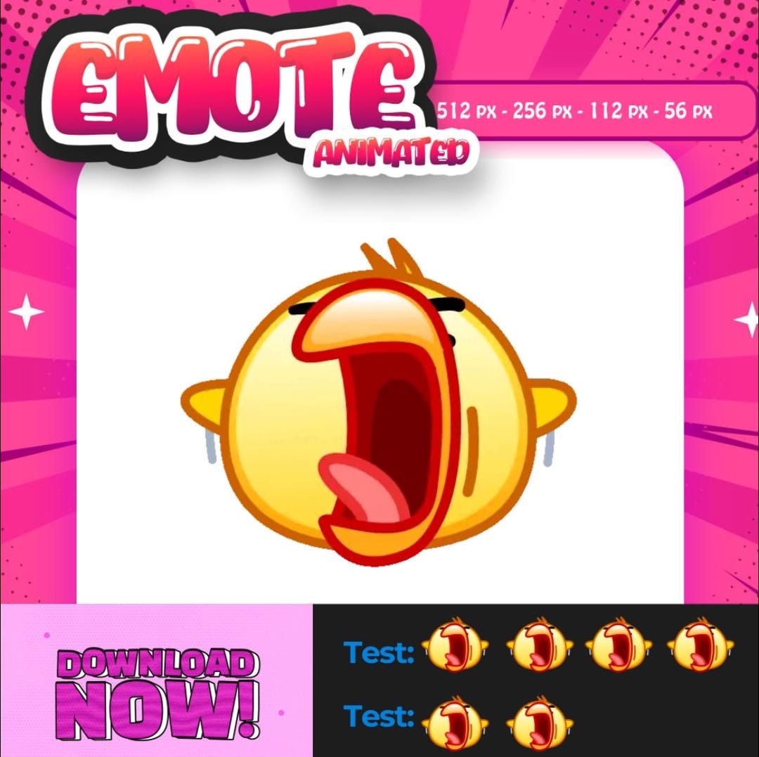 Animated Twitch Emote | Scream Yellow Bird | Instant Download - Etsy