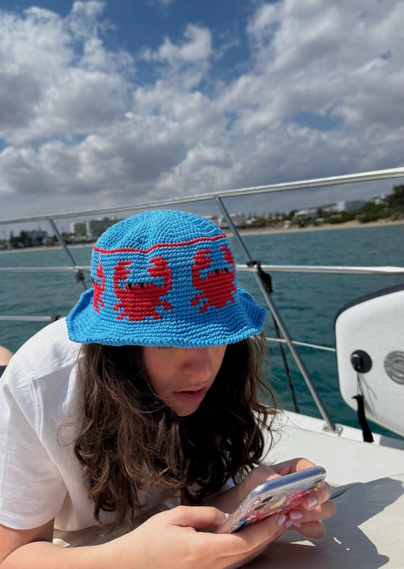 Crab Bucket Hat Crochet Pattern PDF | Beginner Crochet Hat Pattern