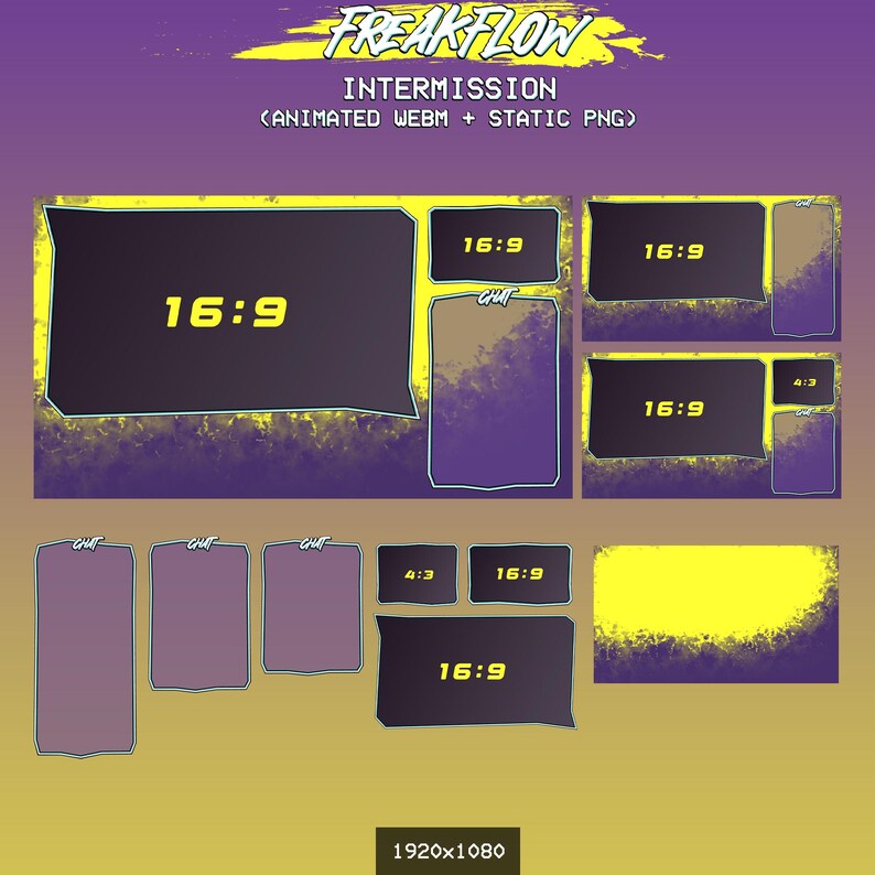 Animated Freakflow Intermission Screen - Vibrant Neon Just Chatting ...