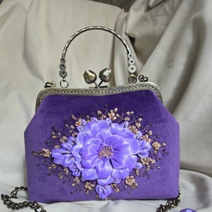 Bolso hecho a mano, bolso de terciopelo, bolsos de noche, regalo para ella, regalo para mujer, bolsos vintage, bolsos de lujo, bolsos de boda, clutch, bordado a mano