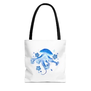 Meeres-Themen-Einkaufstasche - Quallen-Design, Strandtasche, umweltfreundliche Tragetasche, Geschenk für Meeresliebhaber, nautisches Dekor