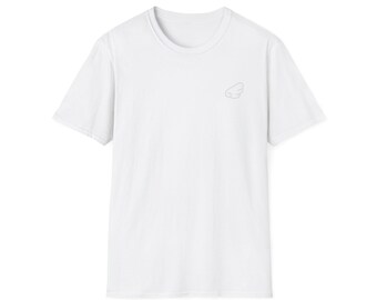 T-shirt con stampa di ali d'angelo sul retro / Emblema minimalista sul petto