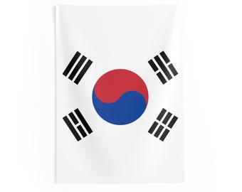 Tapeçaria com bandeira coreana: decoração cultural para casa e parede