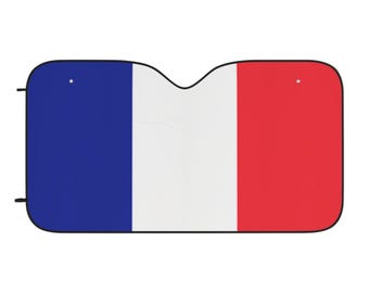 Parasole per auto con bandiera francese: protezione UV, facile da installare