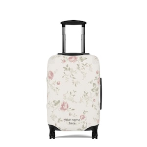 Personalized Floral Luggage Cover, Travel Accessory, Custom Suitcase Protector, Gift for Travelers, Floral Pattern