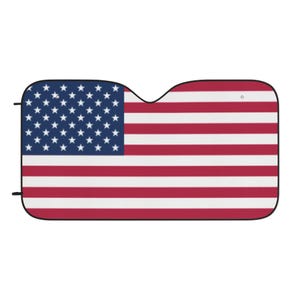 Patriotic Car Sun Shades - USA Flag Windshield Cover, Summer Essentials, Auto Accessories, Fourth of July Decor