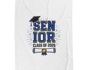 Coperta in velluto felpato per la classe senior del 2026 / Ricordo di laurea, grafica del diploma