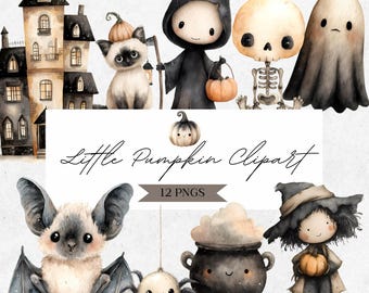 Clipart aquarel pompoen: herfst babyshower graphics (digitale png-download) - CLP04CAA