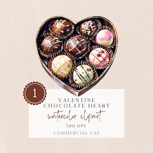 Bonbons coeur boîte Clipart, téléchargement numérique Saint-Valentin, art mignon au chocolat, bonbons de la Saint-Valentin PNG, téléchargement numérique pour les bricoleurs et les artisans