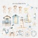 Watercolor Coastal Baby Shower Clipart: Nautical Nursery Art (PNG ...