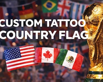 WM!!! Country Flagge temporäre Tattoos, Country Flaggen Party Favors, Fußball Fan Geschenk, Spieltag Tattoo, Sport Party Decor