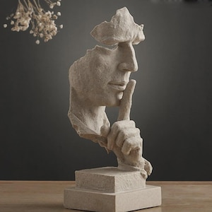 Silent Face Sculpture | Abstract Art Statue | Minimalist Home Decor | Aesthetic Resin Figurine | Modern Art Piece | Unique Gift Idea