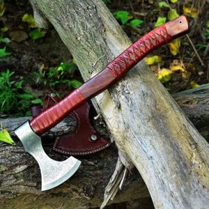 Hand-Forged Viking Axe | Norse Engraved Axe | Custom Battle Axe | Nordic Throwing Axe | Handmade Hatchet | Camping Axe | Gift for Him