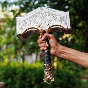 Handmade Viking Hammer | Norse Mjölnir Replica | Engraved Thor Hammer | Fantasy Collectible | Mythical Cosplay Prop | Birthday Gift for Him