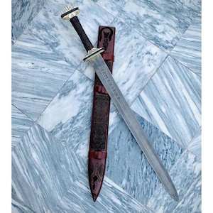 Handmade Viking Sword, Norse Warrior Blade, Carbon Steel Sword, Medieval Replica, Custom Scabbard, Historical Reenactment, Collectible Sword